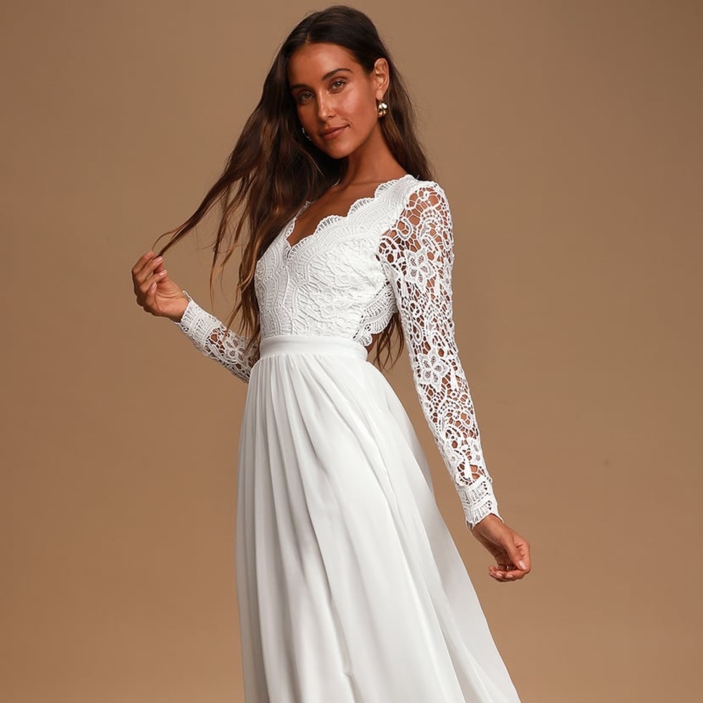 Awaken My Love Lulus White Long Sleeve Dress